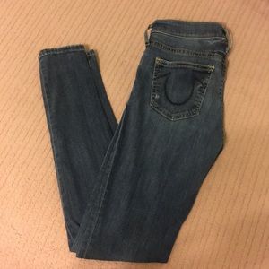 True Religion Dark Wash Skinny Jeans 27